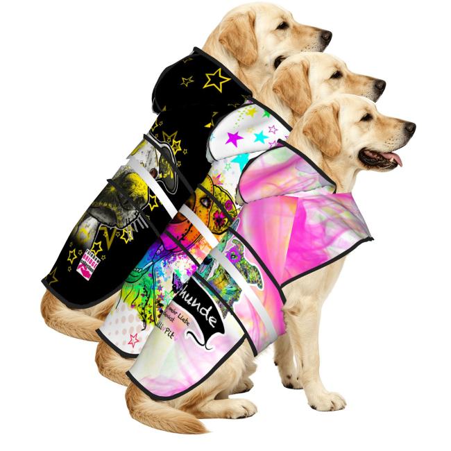 Hunde Regenmantel mit Lieblingsotiv von RBC - Hunderegenmantel, Wasserfest, bunte Popart Hundemotive